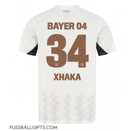 Bayer Leverkusen Granit Xhaka #34 Fußballbekleidung Auswärtstrikot 2024-25 Kurzarm